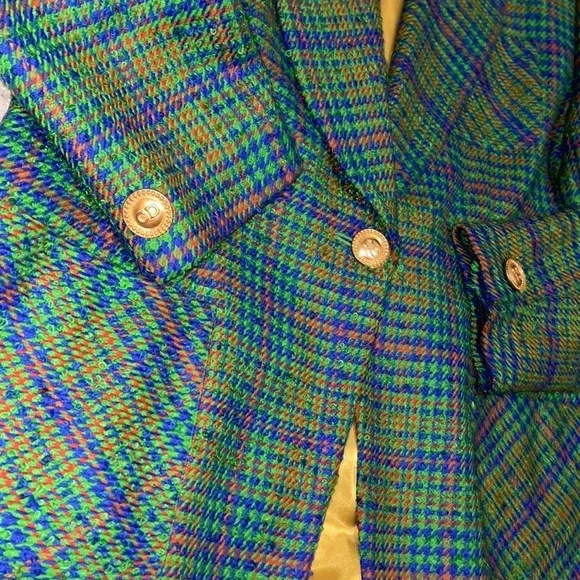 🎉🎉HOST PIC🎉🎊Vintage Christian Dior Tweed Houndstooth MultiColor Blazer🔥N…